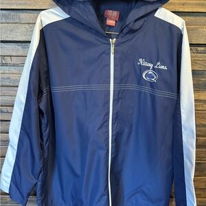 Penn State Lions Full Zip Hooded Windbreaker Track Jacket Red‎ Oak LRG Womens